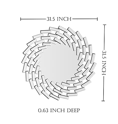 31.5'' Silver Round Beveled Wall Mirror