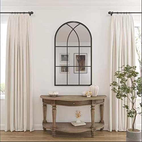 ironsmithn Wall Mirror Mounted Decorative Long Hanging Arched Window Frame Decor Wall-Mounted for Bathroom Vanity, Living Room or Bedroom41.3” x0.9”x24”