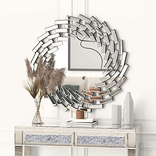 31.5'' Silver Round Beveled Wall Mirror