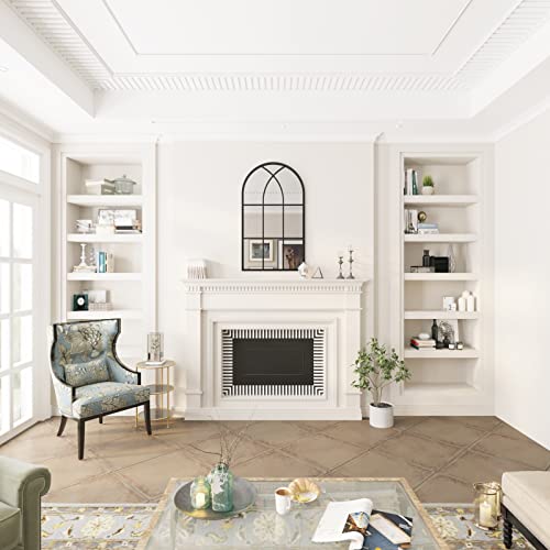 ironsmithn Wall Mirror Mounted Decorative Long Hanging Arched Window Frame Decor Wall-Mounted for Bathroom Vanity, Living Room or Bedroom41.3” x0.9”x24”