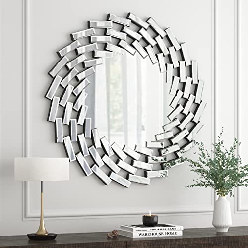 31.5'' Silver Round Beveled Wall Mirror