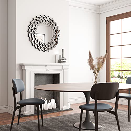 31.5'' Silver Round Beveled Wall Mirror