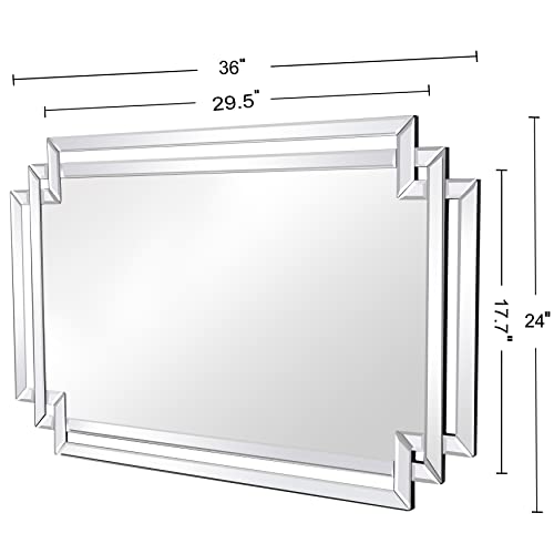 Autdot Large Decorative Wall Mirror, 36" X 24