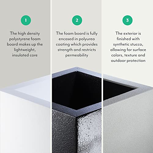 Kensington Tall Modern Column Planter - Black