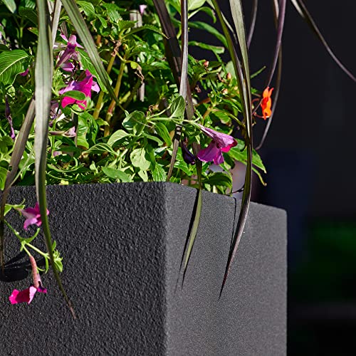 Kensington Tall Modern Column Planter - Black