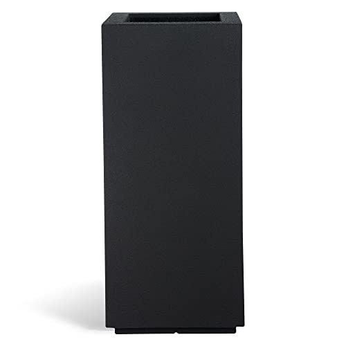 Kensington Tall Modern Column Planter - Black