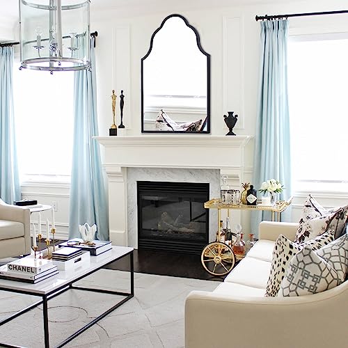 Chende Arch Wall Mirror, 32"X20" Black Bathroom Mirror with Wood Frame, Large Antique Decorative Mirror for Entryway, Living Room, Bedroom