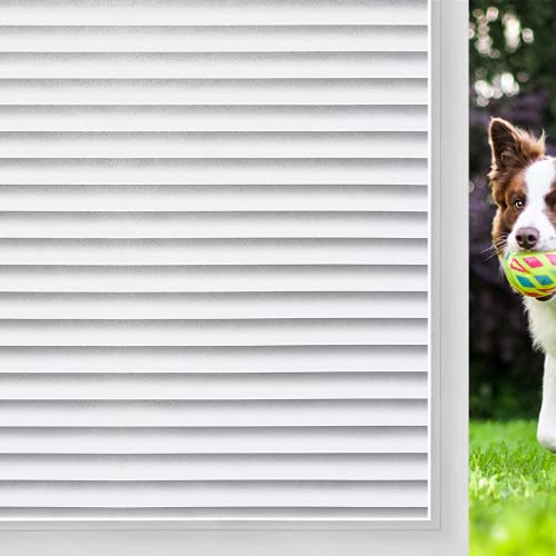 bofeifs Window Privacy Film Static Cling Frosted Non Adhesive Glass Film Decorative Window Coverings for Home Office Meeting Room (Blinds Pattern) 45.3 x 157.5inches