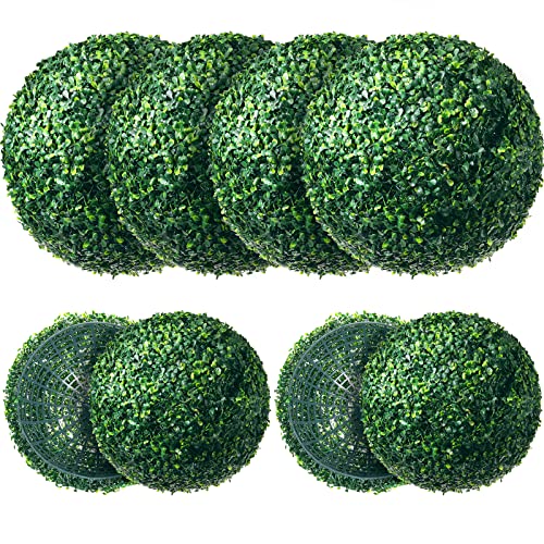 4 Pcs 18.9 Inch Artificial Plant Topiary Balls UV Resistant Round Boxwood Balls Large Faux Decorative Greenery Spheres for Indoor Outdoor Wedding Garden Backyard Balcony Front Door Home Party Decor