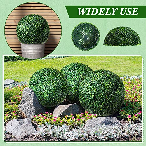 4 Pcs 18.9 Inch Artificial Plant Topiary Balls UV Resistant Round Boxwood Balls Large Faux Decorative Greenery Spheres for Indoor Outdoor Wedding Garden Backyard Balcony Front Door Home Party Decor