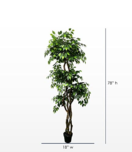 6.5' Tall Ficus Tree - Realistic Faux Plant