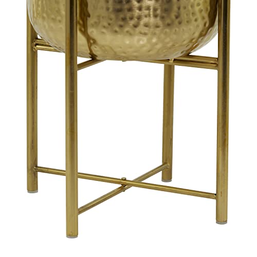 CosmoLiving Metal Round Planters with Stands, Set of 2