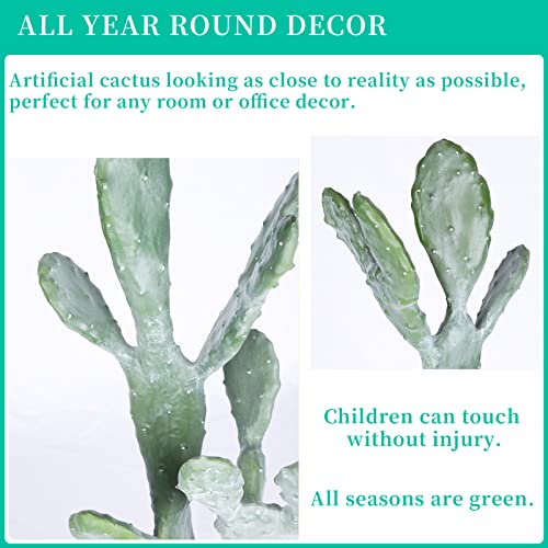 Ruwenus Artificial Cactus 3ft（36"） Tall Fake Big Cactus Plants Faux Cacti Saguaro with Planter for Indoor Outdoor Home Office Shop Garden Decoration