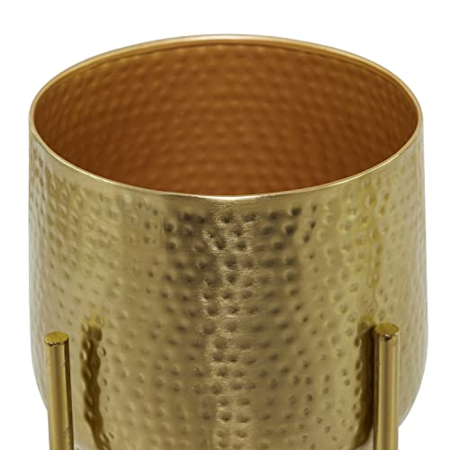 CosmoLiving Metal Round Planters with Stands, Set of 2