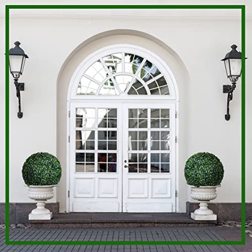 4 Pcs 18.9 Inch Artificial Plant Topiary Balls UV Resistant Round Boxwood Balls Large Faux Decorative Greenery Spheres for Indoor Outdoor Wedding Garden Backyard Balcony Front Door Home Party Decor