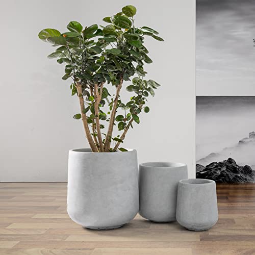 Kante 15.3"+11.6"+8.2" Dia Round Concrete Planter,Large Planter Pots Containers with Drainage Holes for Patio, Balcony, Backyard, Living Room