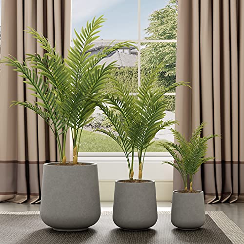 Kante 15.3"+11.6"+8.2" Dia Round Concrete Planter,Large Planter Pots Containers with Drainage Holes for Patio, Balcony, Backyard, Living Room