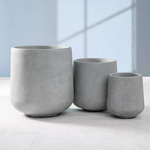 Kante 15.3"+11.6"+8.2" Dia Round Concrete Planter,Large Planter Pots Containers with Drainage Holes for Patio, Balcony, Backyard, Living Room