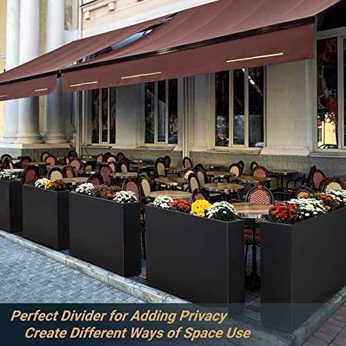 Wallowa Metallic Heavy Tall and Long Divider Outdoor/Indoor Planter Box, 38”Lx10”Wx30”H, ‎66 Pounds Pure Black with Hand Brushed Gold Edge