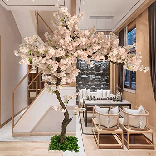 Large Artificial Cherry Blossom Tree Tall Faux Cherry Blossom Tree Artificial Plant for Home Garden Wedding Floral Decoration 2×1.5m