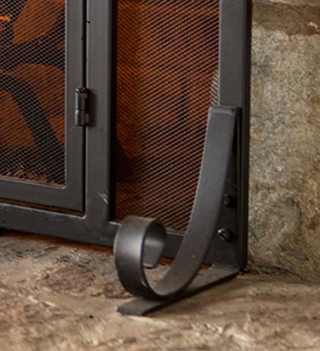 Plow & Hearth Metal Fireplace Screen Tree of Life Black | 38" W x 31" H | Flatguard | Spark Guard Indoor Grate | Iron Fire Place Cover | Wood Burning Stove Decorative Accessories