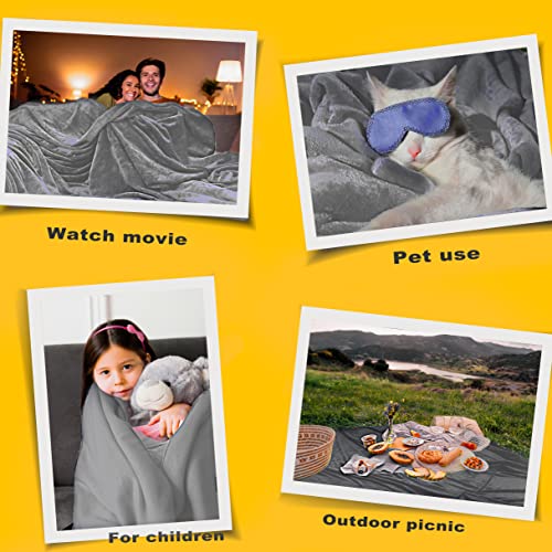 LaSyL Oversized King 120 x 120 Inches Blanket,10'x 10' Extra Large Soft Warm Flannel Fleece Thick Throw Blanket Plush Microfiber Fluffy Bedding Comforter for Couch/Bed/Sofa Outside Campaign Grey