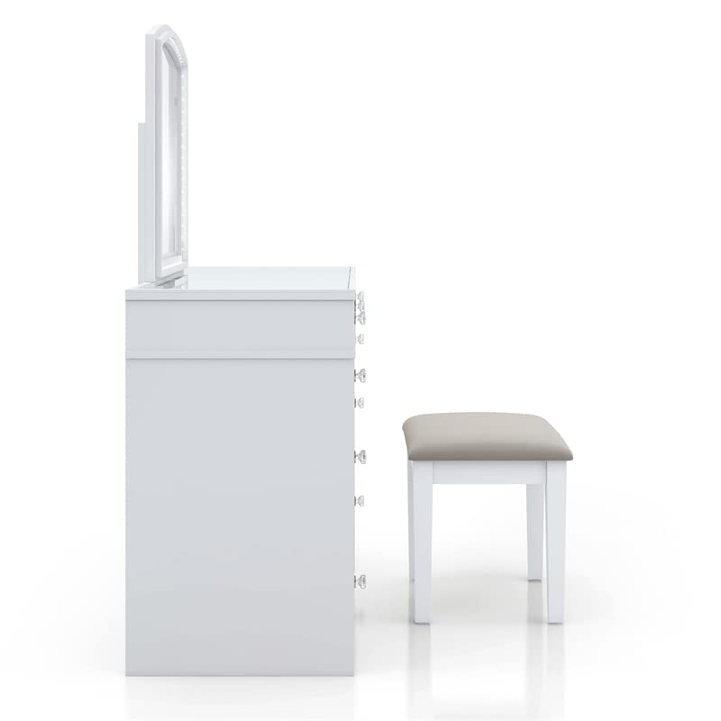 Furniture of America Galveston Solid Wood 3-Piece Vanity Set in White