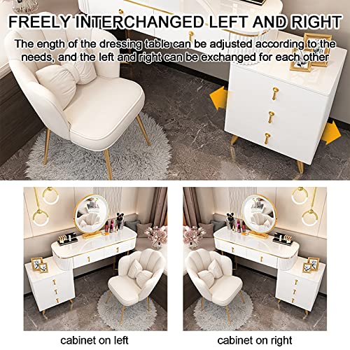 Lighted Vanity Table Set with Cushioned Stool