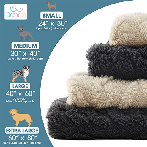 Waterproof Dog Blanket- Sofa Bed Couch Cover for Dogs,Reversible 3D Sherpa Pet Throw Blankets for Large Medium Small Dogs Puppies Cats,Pee Proof,Ultra Soft Cozy,Charcoal Grey,60”X80”