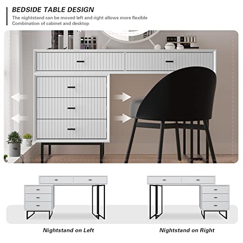 Modern Makeup Vanity Desk Set with Drawers