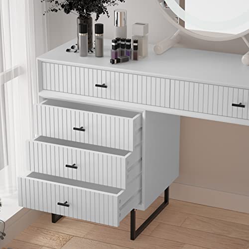 Modern Makeup Vanity Desk Set with Drawers