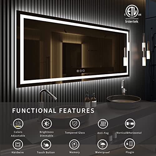 Large Illuminated Dimmable Bathroom Vanity Mirror