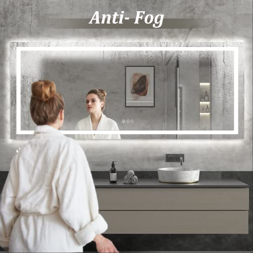 Large Illuminated Dimmable Bathroom Vanity Mirror