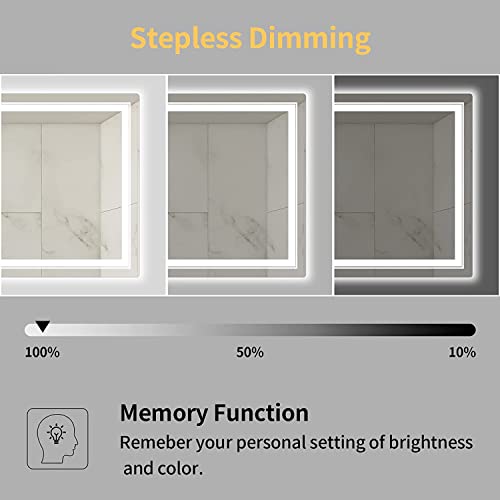 LED Bathroom Mirror 72x36 Inch with Touch Control