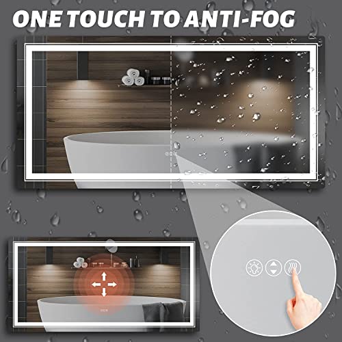 LED Bathroom Mirror 72x36 Inch with Touch Control