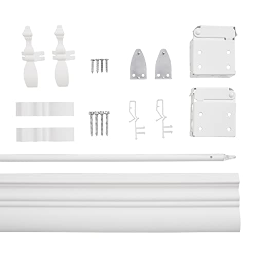 Lotus & Windoware Cordless, 2 Inch Faux Wood Room Darkening Blind, 58" Wide x 72" Long, Embossed, Bright White