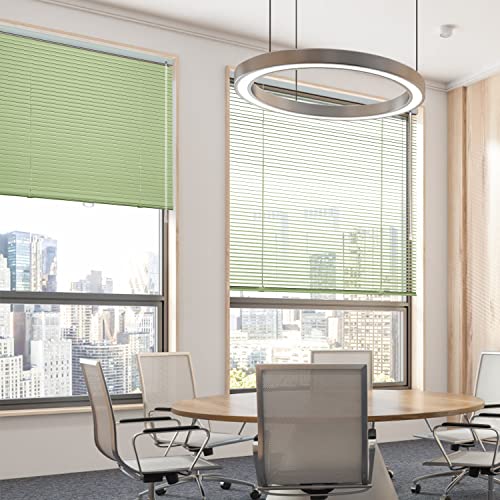 Boolegon Aluminum Cordless 1" Slat Mini Window Blinds Custom Cut to Size Room Darkening Blinds & Shades for Home Office Bathroom French Door Windows Office Fruit Green,59" W x 48" H