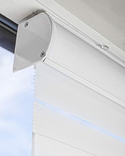 CHICOLOGY Zebra Blinds, Roller Window Shades, Blinds for Windows, Roller Shades for Windows, Window Shades for Home, Window Shades, Pull Down Shades for Windows, 69" W X 72" H, Basic Arctic