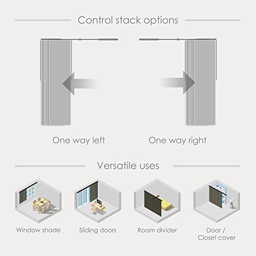 GoDear Design Adjustable Sliding Panel Track Blind 45.8"- 86" W x 96" H, Extendable 4-Rail Track Vertical Blind for Sliding Window and Patio Door, Trimmable Woven Panel Shade, Light Filtering, Avocado