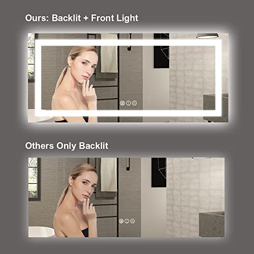 Large Dimmable LED Bathroom Mirror with Anti-Fog