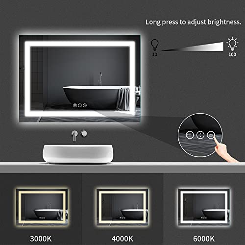 Large Dimmable LED Bathroom Mirror with Anti-Fog