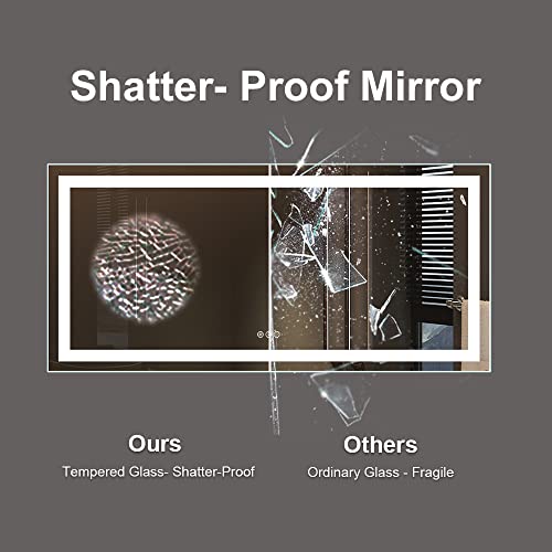 Large Dimmable LED Bathroom Mirror with Anti-Fog