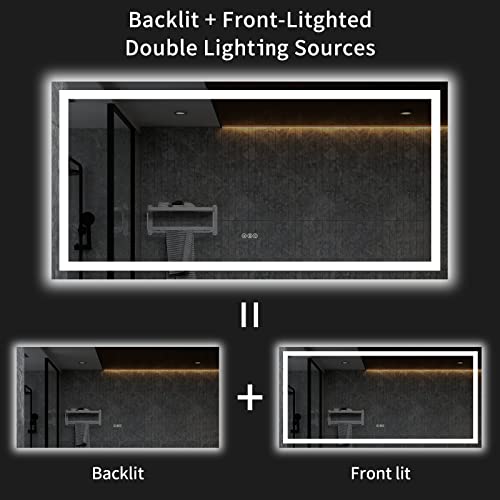 LED Backlit Bathroom Mirror with Anti-Fog Function