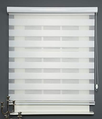 Custom Zebra Shade for Window Privacy - White