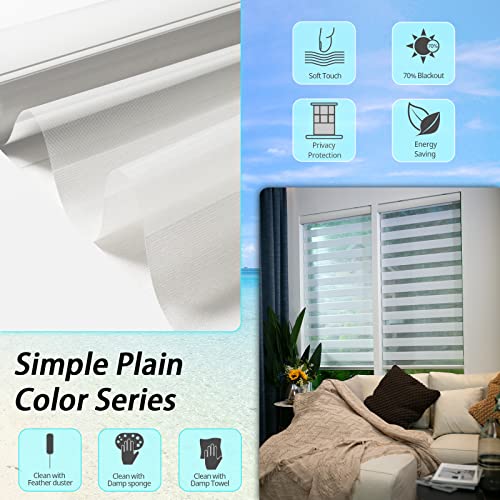 CITOLEN Motorized Blinds with Integral Valance Zebra Blinds Upgraded Smart Blinds Custom Size Automatic Blinds for Windows Remote Control Electric Zebra Shades Alexa/Google Blinds,White, 36''Wx72''H