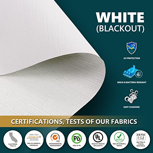 HILADUO Motorized Roller Blinds Customized Size Width 20-105 Inches Window Roller Shades Aluminum Valance Style Rechargeable Roller Shades with Built-in Zigbee Battery Motor for Home Office Hotel