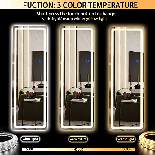 Lighted Full Length Mirror with Dimming Options