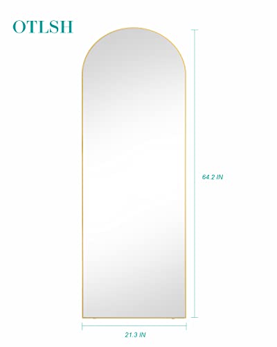 Gold Arched Full Length Floor Mirror - 64.2