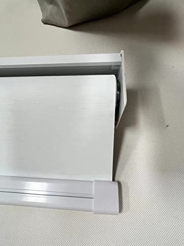 HILADUO Motorized Roller Blinds Customized Size Width 20-105 Inches Window Roller Shades Aluminum Valance Style Rechargeable Roller Shades with Built-in Zigbee Battery Motor for Home Office Hotel