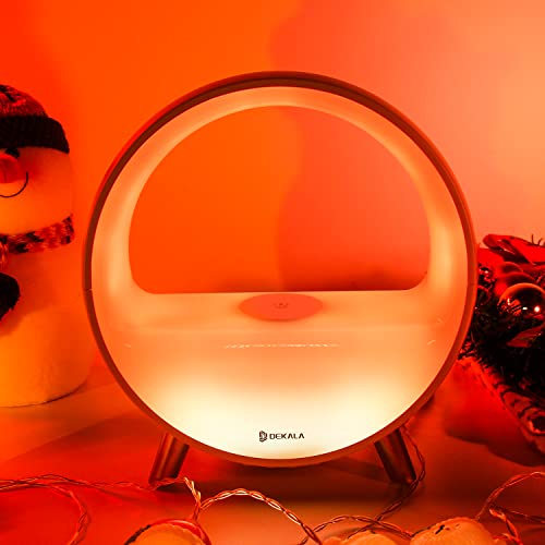 Dekala Arches Gradual Sunrise Alarm Clock with Wireless Charging Bluetooth Speaker White Noise Sleep Sound Machine with Night Light for Adults Touch/App Control Work with Alexa 【2.4G WiFi Required】